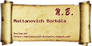 Mattanovich Borbála névjegykártya